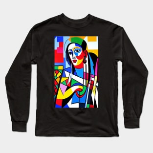 Cubist Style Modern Art Painting Long Sleeve T-Shirt